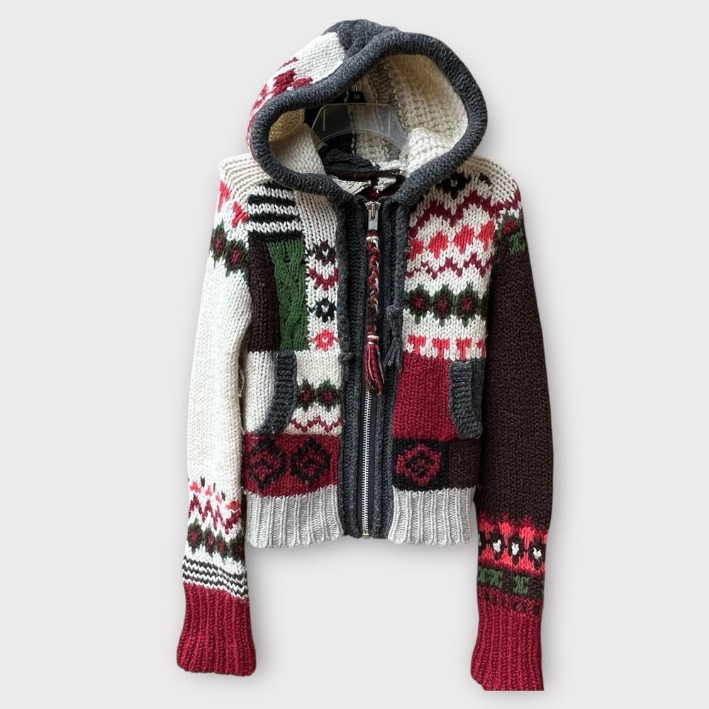 Anthropologie Sparrow hooded boho zip sweater